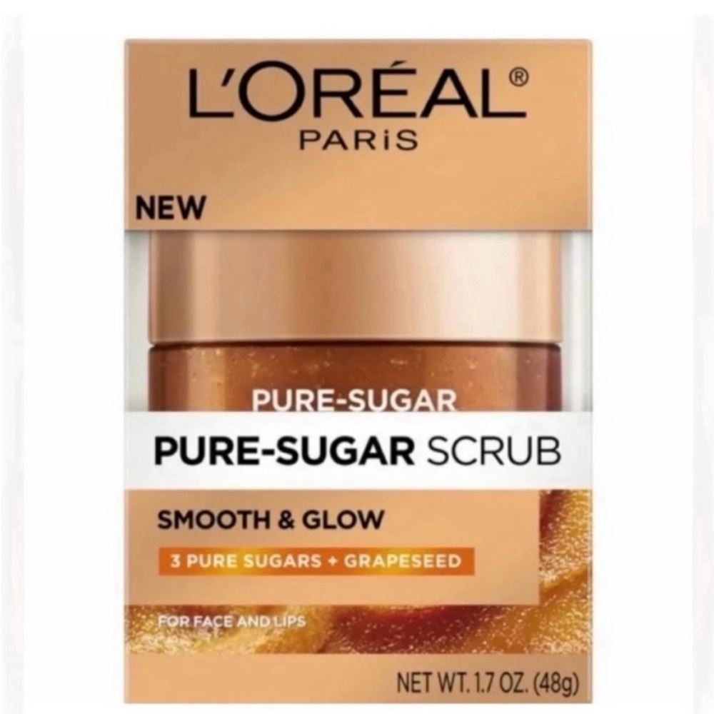 L'Oreal Paris Pure Sugar Scrub Smooth & Glow For Face And Lips (1.7 oz)